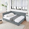 Full Size Upholstered Tufted Bed Frame, Sofa Bed Frame With Backrest And Armrests, Full-Size Bed For Bedroom, Sofa Bed Modern-Cuddlewood - 2 of 4