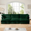 Oversized 120" Corduroy Slipcovered 3 Seater Modular Sleeper Sectional Sofa Bed with French Edges and Removable Covers, 6-Piece Free combination - 2 of 4