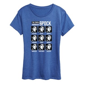 Women's - Star Trek - Spock Moods Short Sleeve Graphic T-Shirt - 1 of 4