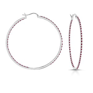 Chic and Stylish Colored Cubic Zirconia Slim Large Hoop Earrings for a Bold and Radiant Statement - 1 of 3
