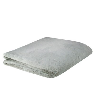 Northlight 50" x 60" Faux Fur Throw Blanket - Gray