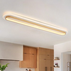 Rennnsan Mariah 43.3" Wood Integrated LED Flush Mount Light Long Strip Ceiling Light - 1 of 4