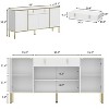 FUFU&GAGA Wave Finish 4 Door Floor Standing Sideboard with Adjustable Shelves - 3 of 4