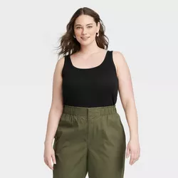 Women's Slim Fit Tank Top - A New Day™ Black 4X