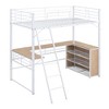 Whisen Stylish Design Metal Frame Loft Bed with Shelves and L-shaped Desk - 4 of 4