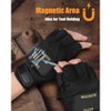 DOMETOUR Fingerless Work Gloves Stocking Stuffers Christmas Gifts Magnetic Glove Ideal for Tool Holding with Gel Silicone Padded Palm Gadgets - 3 of 4