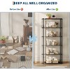 6 Tier Book Shelf, Modern Tall Bookshelf, Industrial Bookcase Corner Storage Organizer,Brown - 3 of 4