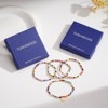 Turandoss 4PCS Colorful Beaded Initial Bracelets for Women Teen Girls - Stretch Bohemian Disc Initial Stackable Jewelry Birthday Gifts - 4 of 4