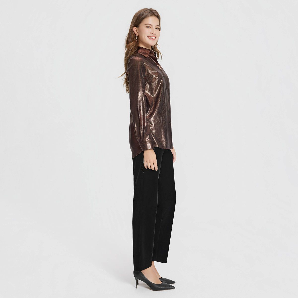 Women's Long Sleeve Party Button-Down Shirt - A New Day™ - thumbnail 7