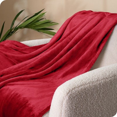 Luxurious King-Sized Red Microplush Fleece Throw Blanket