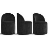 Dining Chairs Set of 3 Chenille Upholstered Dining Chair with Wheels Modern Round Dining Room Chair for Kitchen,Living Room -Tanpinhause - 2 of 4