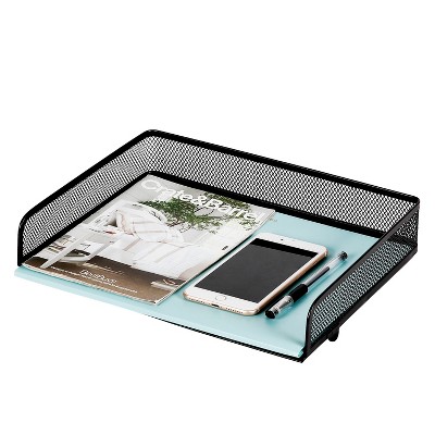 Mesh Stacking Letter Tray with Wide Side Opening Black - Made By Design™