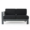 Christopher Knight Home Cape Coral Outdoor Aluminum 5 Seater Sectional Sofa Chat Set with 50000 BTU Fire Pit - 4 of 4
