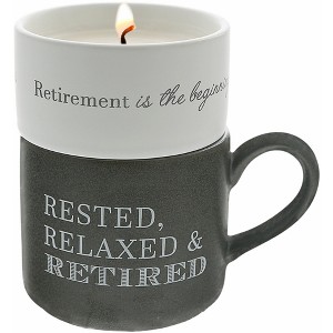 Pavilion Gift Company - Retirement - Stacking Mug and Candle Set 100% Soy Wax Scent: Tranquility - Flame Candles - 1 of 4