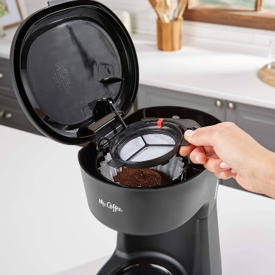 Sleek 12-Cup Black Coffee Maker with Water Filtration System