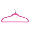 Simplify 25pk Slim Velvet Suit Hangers Fuchsia: Flocked Felt Clothes Hangers for Dresses, Coats, Shirts, Sweaters - 4 of 4
