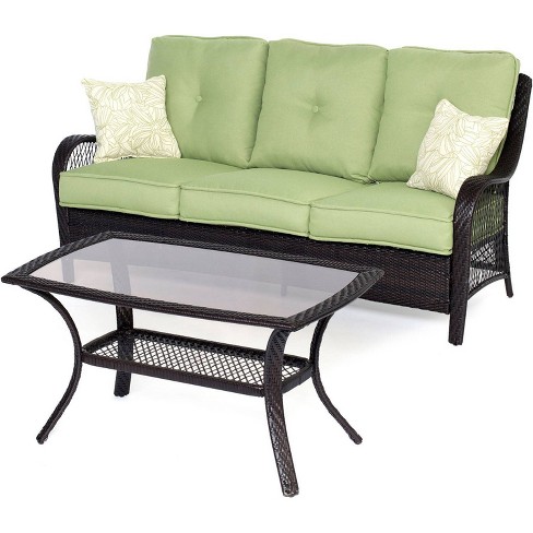 Orleans 2pc Sofa Patio Seating Set Green Hanover Target