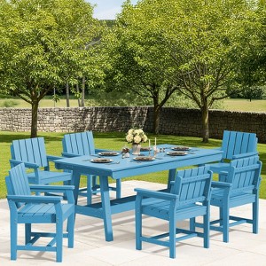 Hyleory HDPE Outdoor Dining Set, 7-Piece Patio Table and Chairs Set, Weather-Resistant Dining Furniture for Garden, Deck, or Patio - 1 of 4
