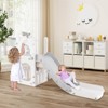 Costway 6 in 1 L-shaped Toddle Slide for Toddlers Age 1-3 Baby Slide with Basketball Hoop Gray + Pink/Gray + White/Yellow + Green - 2 of 4