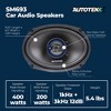 Autotek Street Machine 6.5 Inch 3-Way Car Audio Universal Coaxial Speakers, & 6 x 9 Inch 3-Way Car Audio Universal Coaxial Speakers, 2 Pairs - 3 of 4