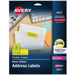 Avery 1 x 2-5/8 High-Visibility Laser Labels- Neon Yellow (750 per Pack)