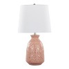 LumiSource (Set of 2) Claudia 20" Contemporary Table Lamps Rose Tan Ceramic, Polished Nickel Accents and White Linen Shade - 2 of 4