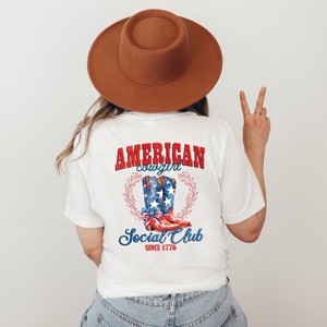 Simply Sage Market American Cowgirl Social Club Front And Back Short Sleeve Tee - 1 of 4