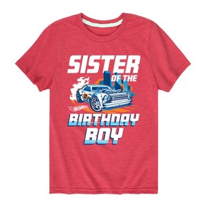 Boys' - Hot Wheels - Sister Of Birthday Boy Short Sleeve Graphic T-Shirt - 1 of 3
