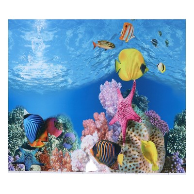 Unique Bargains Aquarium Background Poster Double-sided Aquarium Fish Tank Background Decorative Paper Sticker 1 Pc