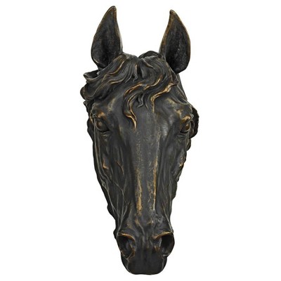 Bronze Finish Resin Patriotic Horse Wall Sculpture