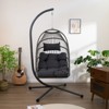 FIONECA Outdoor Hanging Egg Chair with Stand ¨C All-Weather Wicker Swing for Patio & Indoor Use - 2 of 4
