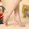 Allegra K Women's Open Toe Lace Up Tie Back Strappy Stiletto Heels Sandals - 2 of 4
