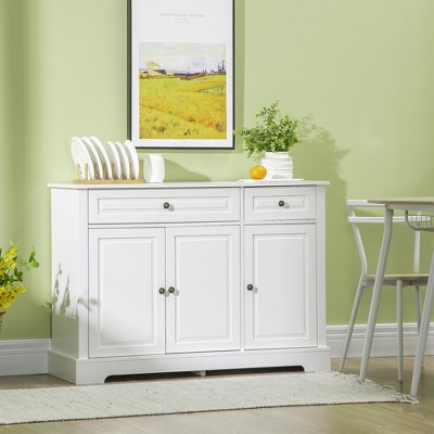 Homcom Sideboard Buffet Cabinet, Modern Kitchen Cabinet With 2 Drawers ...