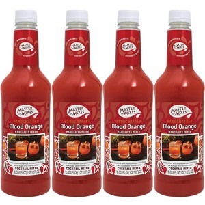 Master of Mixes Blood Orange Margarita Mix - Ready to Use - 1 Liter Bottle (33.8 FlOz)-Mixer Perfect for Bartenders and Mixologists - 1 of 3
