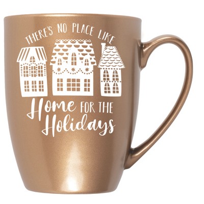 Elanze Designs There's No Place Like Home For the Holidays Bronze 10 ounce New Bone China Coffee Cup Mug
