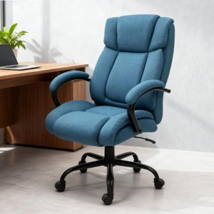 46.5" Executive Office Chair with Wide Seat, Lumbar Support & Swivel Wheels, Adjustable Height for Home Desk-3irtyhousy - 1 of 4