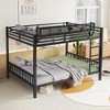 Queen Over Queen Metal Bunk Bed with Ladder and Storage Shelf - 4 of 4