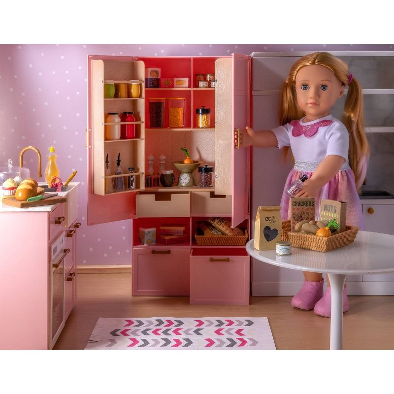Our Generation Pretty Pantry Home Kitchen Furniture Set for 18&#34; Dolls, 4 of 9