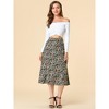 INSPIRE CHIC Women's Print Floral Peasant Elastic Waist A-Line Midi Skirts - 3 of 4