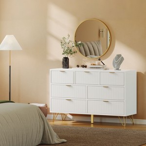 7 Drawer Dresser for Bedroom, 47.2" Wide Chest of Drawers with Metal Legs, TV Stand Dresser Storage Cabinet, Entryway Storage Organizer - 1 of 4