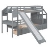 TIRAMISUBEST Twin over Twin Bunk Bed with Storage Staircase, Slide and Drawers, Wooden Bunk Bedframe with Bulit-in Desk with Drawers and Shelves - 4 of 4