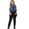 Agnes Orinda Women's Plus Size Sleeveless Chest Pockets Button-Up Denim Vests - 3 of 4