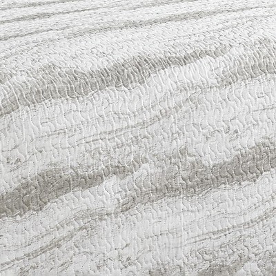 King Size Tan Marble Microfiber Quilt Set with Shams