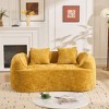 Two-Person Chenille Curved Sofa with Armrests, 2 Pillows, and Small-Space Friendly Design - 2 of 4