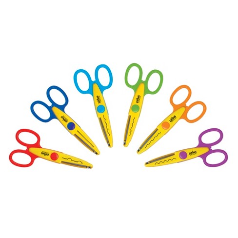 School Smart Paper Edger Scissor Set, Assorted Designs, Pack Of 6 : Target