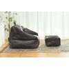 NicBex Teddy Fabric Fluffy Bean Bag Chair with Memory Foam,Lazy Sofa Chair with Tufted Soft Stuffed Filling,Modern Lounge Chair for Living Room - 3 of 4