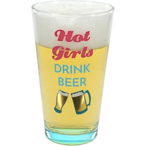 Pavilion Gift Company - Hot Girls - 16 oz Pint Glass Tumbler - Drinkware - 1 of 4
