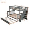 NicBex Twin Over Full Bunk Bed with Guardrail and Twin size Trundle,Loft Bed with Staircase and Storage,Noise Reduced Bunk Beds for Bedroom - 3 of 4