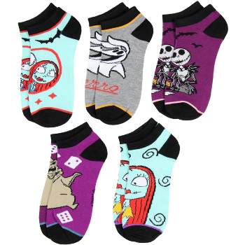 Disney Nightmare Before Christmas Jack Sally Zero Oogie Boogie Ankle Socks 5 PK Multicoloured