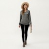 Anna-Kaci Women's Long Sleeve V-Neck Top with Side Drawstring Ruched Hem - 3 of 4